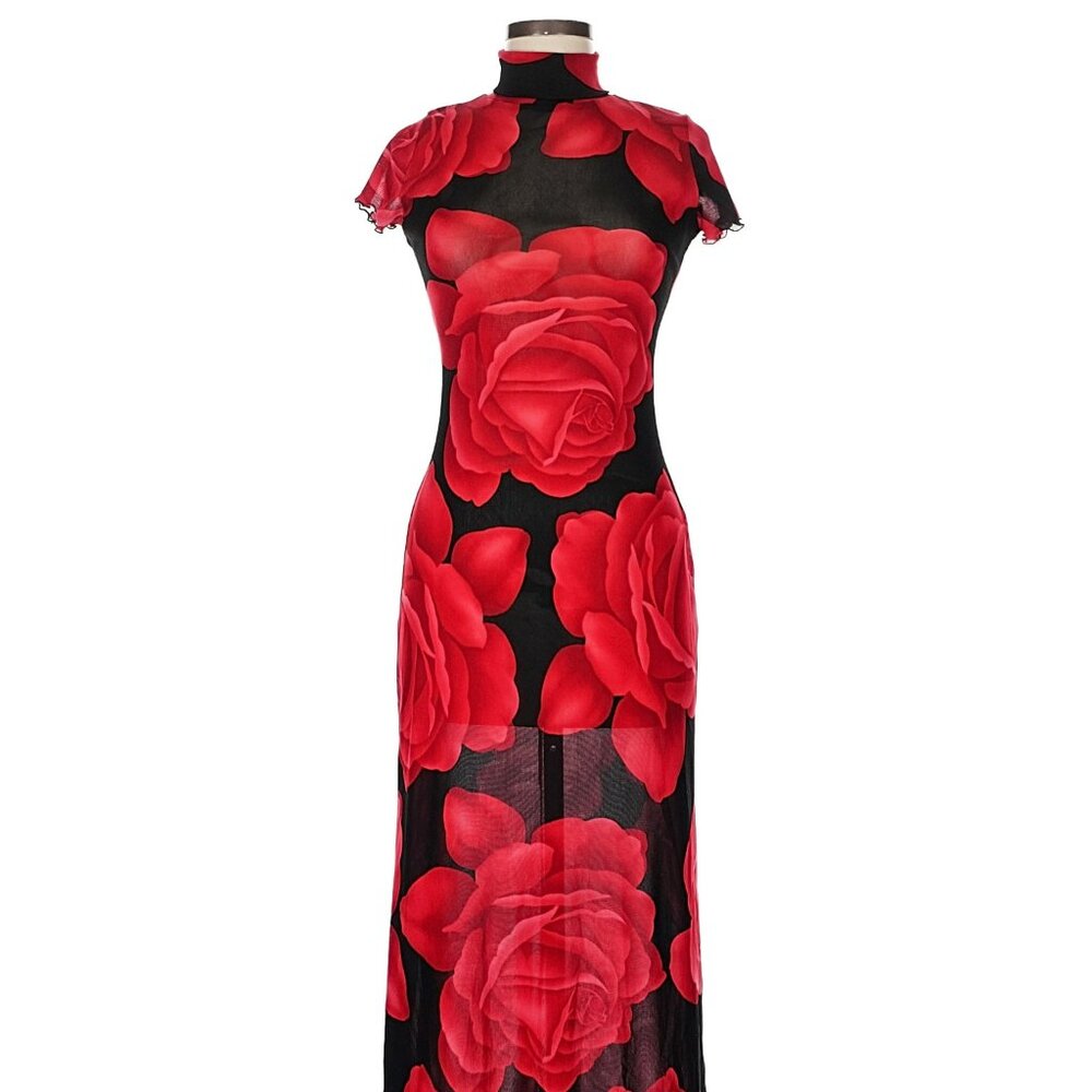 Vintage made in the USA Y2K Red Roses dress, Medium